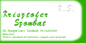 krisztofer szombat business card